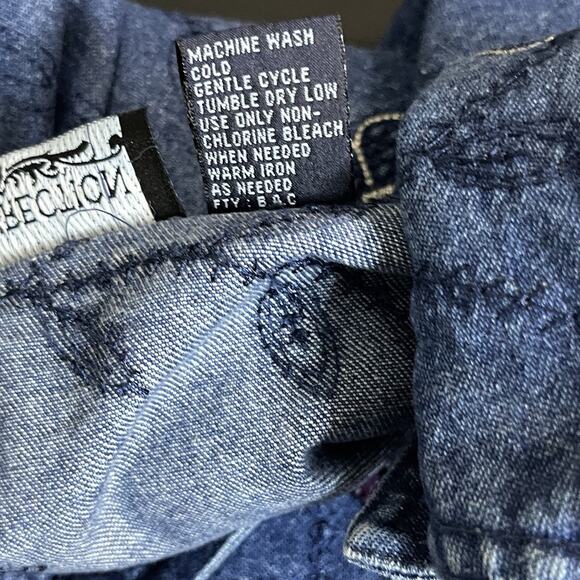 New Direction Denim Jacket Embroidered Floral Butterfly Appliqué Women XL‎ Funky - Picture 6 of 8